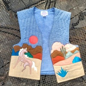 SOLD Vintage quilted western vest